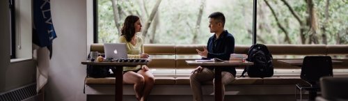 Two GSAS students in the McDougal Center