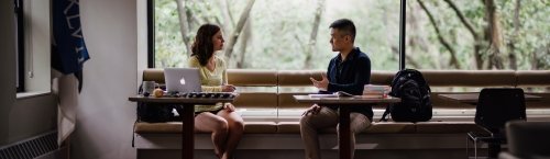 Two GSAS students in the McDougal Center