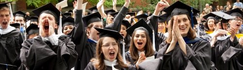 Celebratory Yale graduates