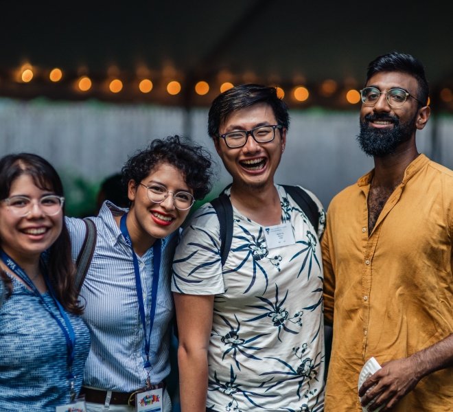 GSAS students at social event