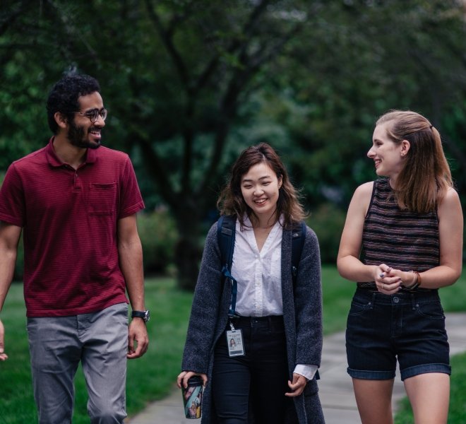 GSAS students walking