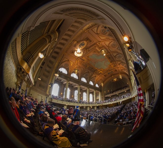 Woolsey Hall Commencement Stage